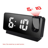 LED Digital Alarm Clock Table Watch Electronic Desktop Clocks USB Wake Up FM Radio Time Projector Snooze Function 2 Alarm