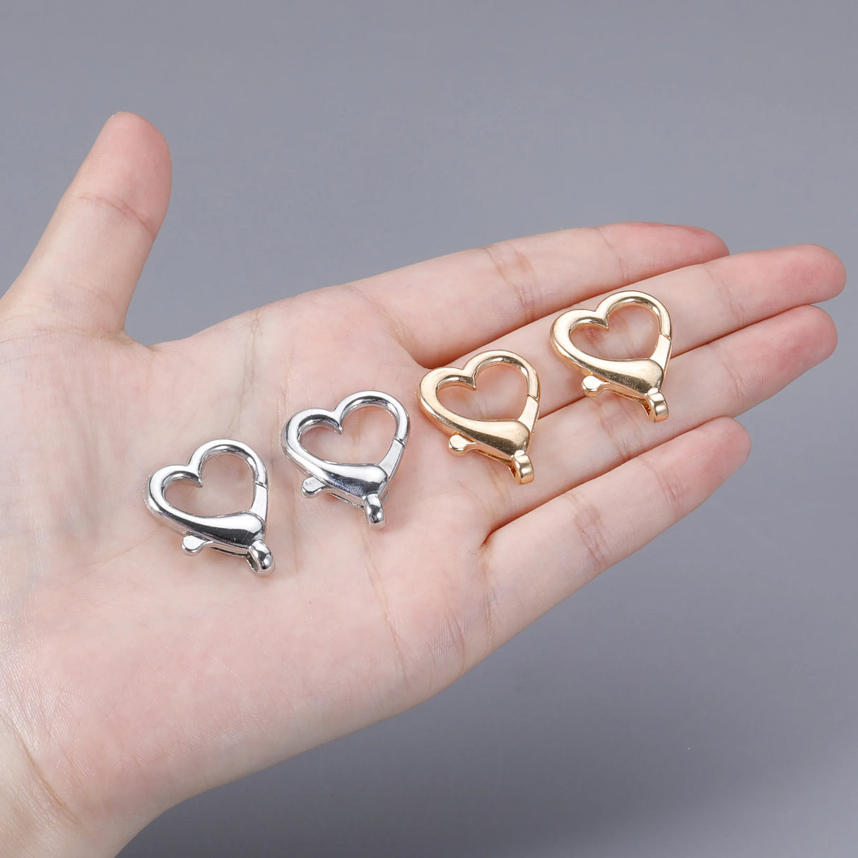 10pcs Heart Lobster Clasp Hook Clip Buckle Spring Snap for DIY Keychain Jewelry Key Ring Holder Making Connector Accessories