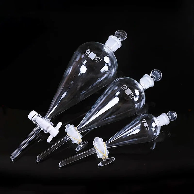 60ml-1000ml Lab Glass Pear-Shaped Separatory Funnel Used to Eurify Essential Oil Chemical Experiment