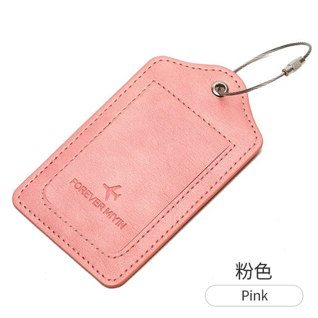 PU leather luggage tag With Anti Loss Wire Rope Loop Small And Versatile Unisex Luggage Tag Suitable For Luggage And Travel Bags