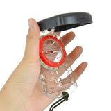 Portable Luminous Compass With Mirror Waterproof Multifunctional For Outdoor Exploration Hiking Climbing