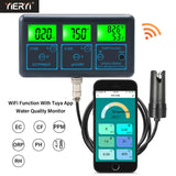 WiFi PH Meter Temp TDS(ppm) EC ORP Water Tester Tuya APP Smart Monitor Digital Analyzer for Aquariums Hydroponics Swimming Pool