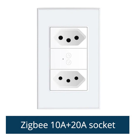 Zemismart Tuya Zigbee Smart Brazil Socket 10A 20A Two Brazil Outlets Alexa Google Home Smart Life App Control