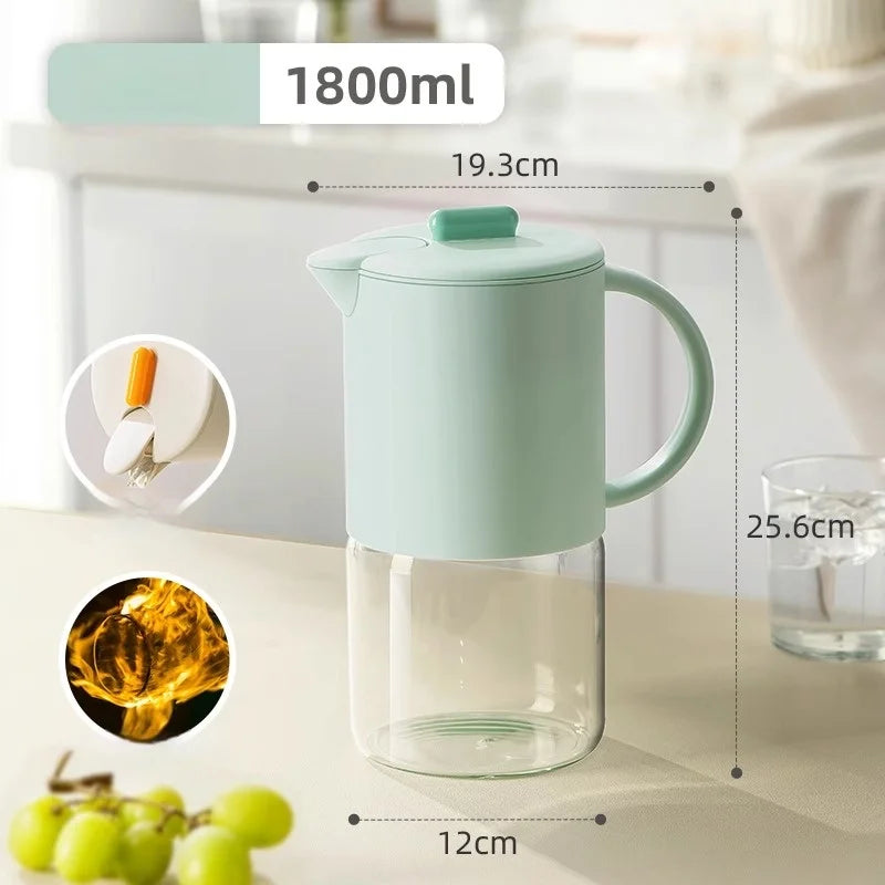 GIANXI Transparent Glass Water Jar For Home And Kitchen Portable Coffee Pot With Handle Coffee Tea Kettle Coffeeware Teaware