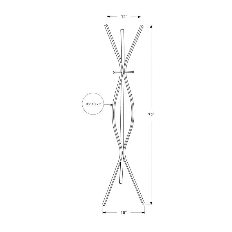 Sleek Black 72" Contemporary Metal Coat Rack for Modern Interiors