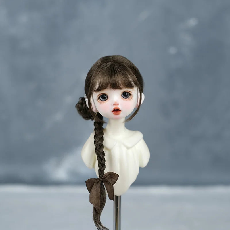 1/6BJD Wig Bangs Ponytail Curly Soft Mohair Wig Braids Suitable for 30cm DD SD Doll Wig Toy Accessories 6-7 Inches Hair