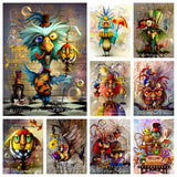 Family Circus Parrot Owl DIY AB Drills Diamond Painting Cross Stitch Cartoon Bird Embroidery Picture Mosaic Bedroom Decor Gift