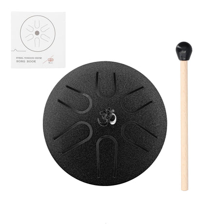 6 inch 11-Tone Steel Tongue Drum D-Key Hand Pan Drums with Drumsticks & 3 inch 6-Tone Percussion Music Instrument Drum Accessory