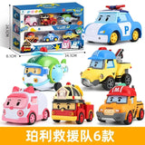 South Korea Poli Robocar Car Transform Vehicle Robot Action Figurine Cartoon Police Car Anime Figure Poli Amber Roy Kid Toy Gift