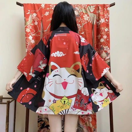 Japanese Kimono Traditional Clothing Crane Carp Anime Kimono Dress Shirts Women Samurai Haori Hombre Yukata Man Cardigan Shirt