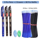 85Pcs/Set Erasable Pen Gel Pens 0.5mm Blue/Black ink Refills Rod Washable Handle School Writing Office Kawaii Stationery Gel Pen