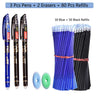 85Pcs/Set Erasable Pen Gel Pens 0.5mm Blue/Black ink Refills Rod Washable Handle School Writing Office Kawaii Stationery Gel Pen