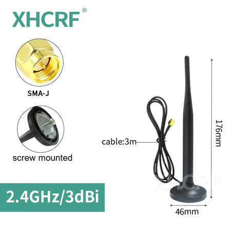 2.4GHz WiFi Antenna for Internet Communication Magnetic 2.4 GHz Outdoor Router Antennas for Hotspot Signal Install with Screw