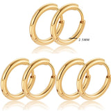 2PC /Set Stainless Steel Small Hoop Earrings for Women Golden Circle Thick Ear Ring Piercing Tassel With Chain Earrings Jewelry