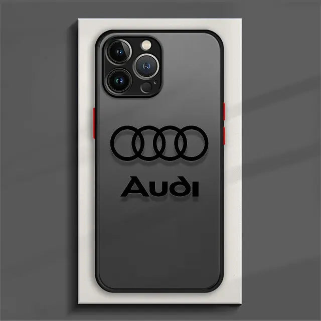 Audi-Logo-R8 Armor Matte Phone Case For iPhone 15 14 13 12 Mini 11 Pro XR X XS MAX ８７６6S Plus Funda Bumper Shockproof Cover