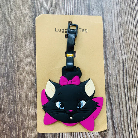 Disney Marie Cat Cheshire Cats Anime Luggage Tags Cartoon Suitcase Tag Travel Accessories Bag Holder Label Birthday Gift