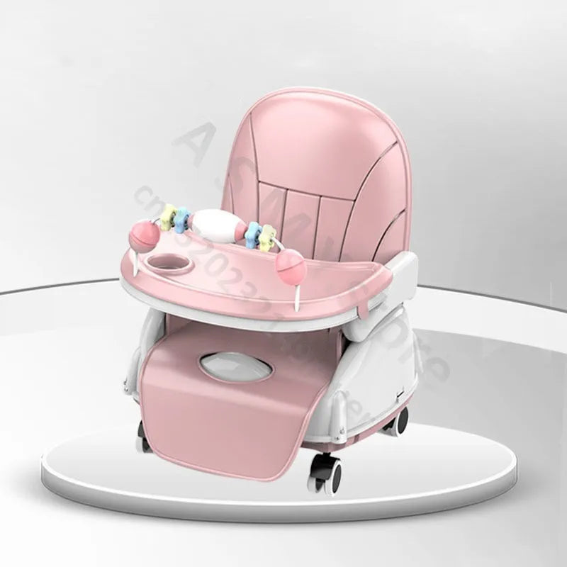 Folding Baby Highchair Kids Chair Dinning High Chair for Children Feeding Baby Table and Chair for Babies Toddler Booster Seat