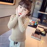 Girls sweater turtleneck pure color knitted sweater autumn children's clothing pure color pullover children's top 2t 3t 4t 8 12