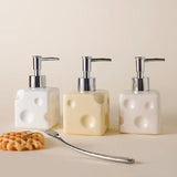 European Creative Cheese Soap Dispenser Ceramic Emulsion Bottle Bathroom Decoration Shampoo Water Bottle Press Bottle 280ML