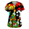 Christmas Cartoon print spa uniform beauty salon Pet shop uniform Fashion Slim Fit top scrub clothes women scrubs lab coat