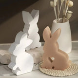 DIY Cement Gypsum Aromatherapy Silicone Mold Easter Love Rabbit Candle Mold Epoxy Resin Ornaments Mold Home Decoration