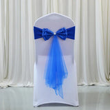 Spandex Lycra Chair Band Back Satin Bow Swag Chair Sash For Wedding Chair Cover Event Party Decoration