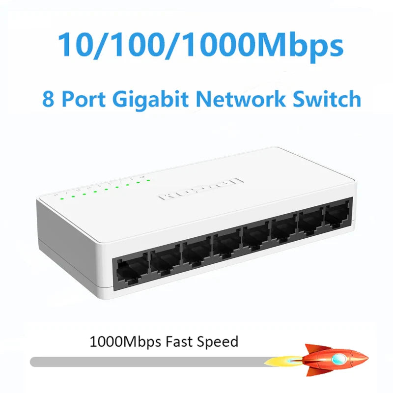 5 8 Port Full 1000Mbps Gigabit Network Switch Ethernet Smart Switcher High Performance RJ45 Hub Internet Splitter