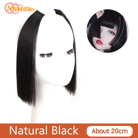 MEIFAN Synthetic False Bangs Clip-In Bangs Extension Natural Neat Fake Fringe Topper Hairpiece Invisible Clourse Hairpieces