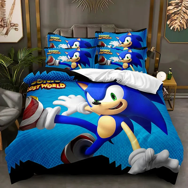 Sonic Simple Duvet Cover Single Piece Dormitory Upper and Lower Beds 1.5/1.8/2.0 Universal Duvet Cover Animation Derivatives