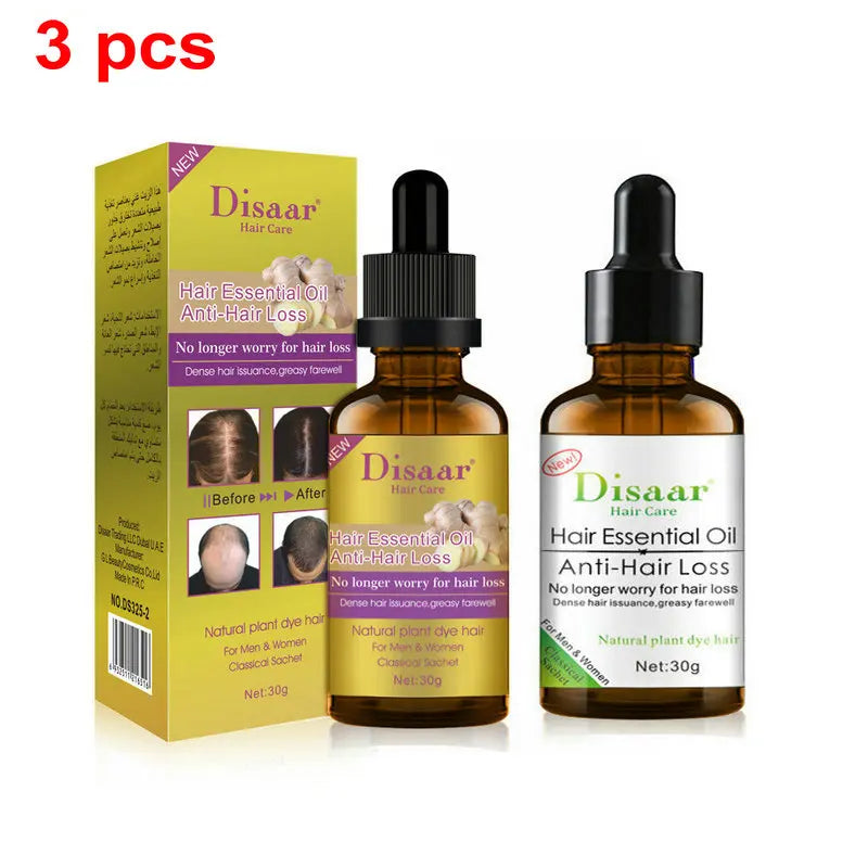 3PCS/Lot Disaar Hair Essential Oil Helps Regrowth Prevent Hair Loss Possess Dense Promotes Thickness Moisturize Scalp Hair Care