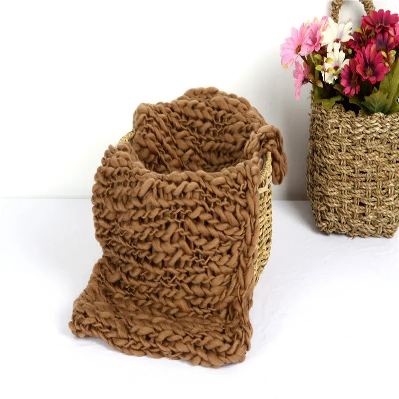 Newborn Photography Props Article Wool Blanket Baby Accessories For Knitted Wrap Shooting Outfit Session Months Birth Clothes