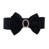 Diamond Glitter Bow Tie Waistbelt for Girls with Bowknot Rhinestone Wide Waist Belt for Dress Match Elastic Waist Seal