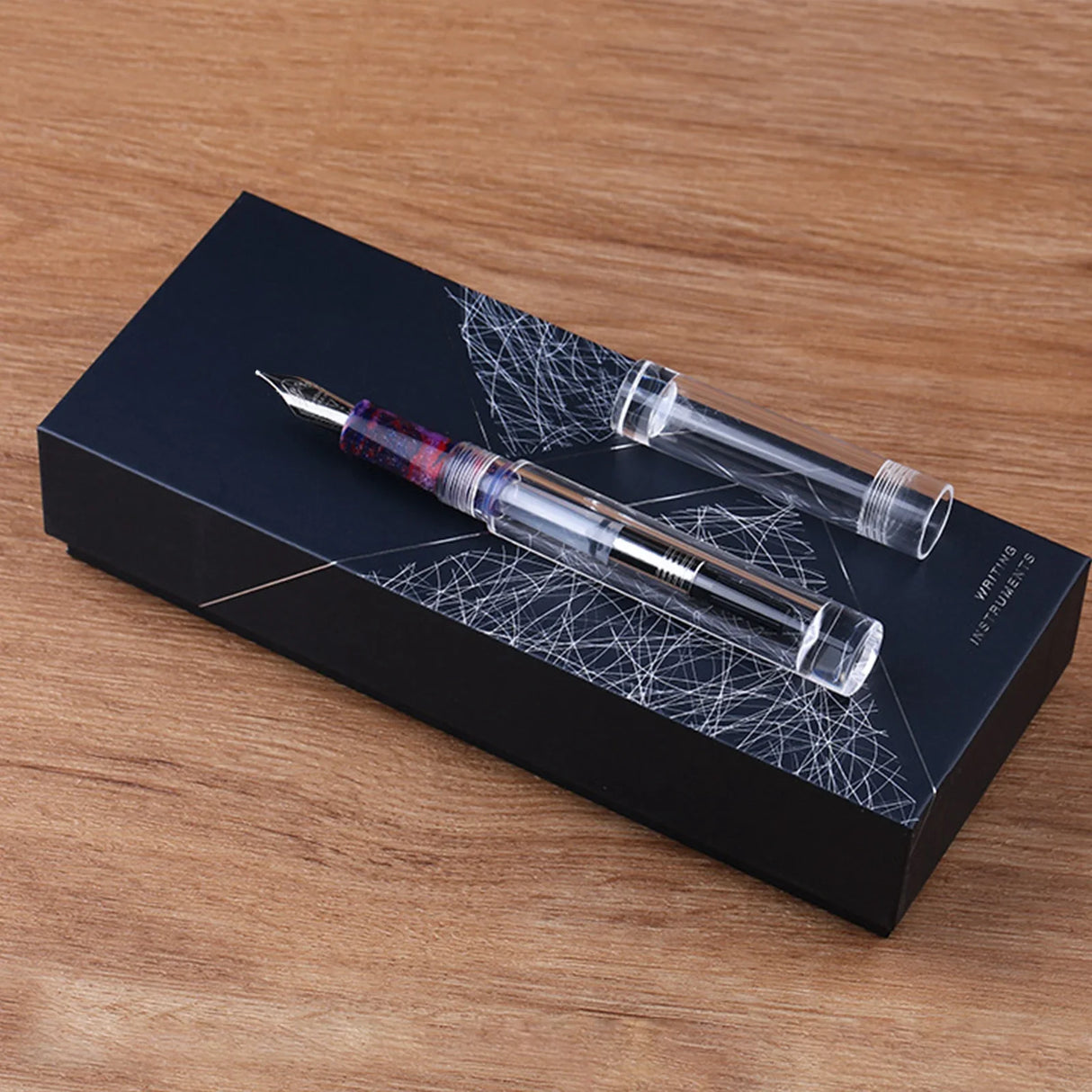 MAJOHN C1 Fountain Pen Transparent Eyedropper EF F M Nibs writing Ink Pen school office supplies gift pens with Original Box