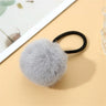 Cute Fur Ball Plush Hair Rope High Elastic Black Hair Ties With Pompom Women Toddler Girls Ponytail Holder Seamless Rubber Bands