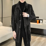 2023 High-end Feel Men Fashion Handsome All Woolen Coat Suit Collar Long Trench Coat Woolen Coat Thick Casual  Winter Jacket Men