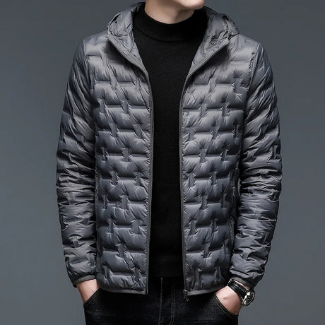 Hooded Short 90 White Down Jacket Lightweight warm men's down jacket  Solid Color Men's Fashion Autumn/Winter New