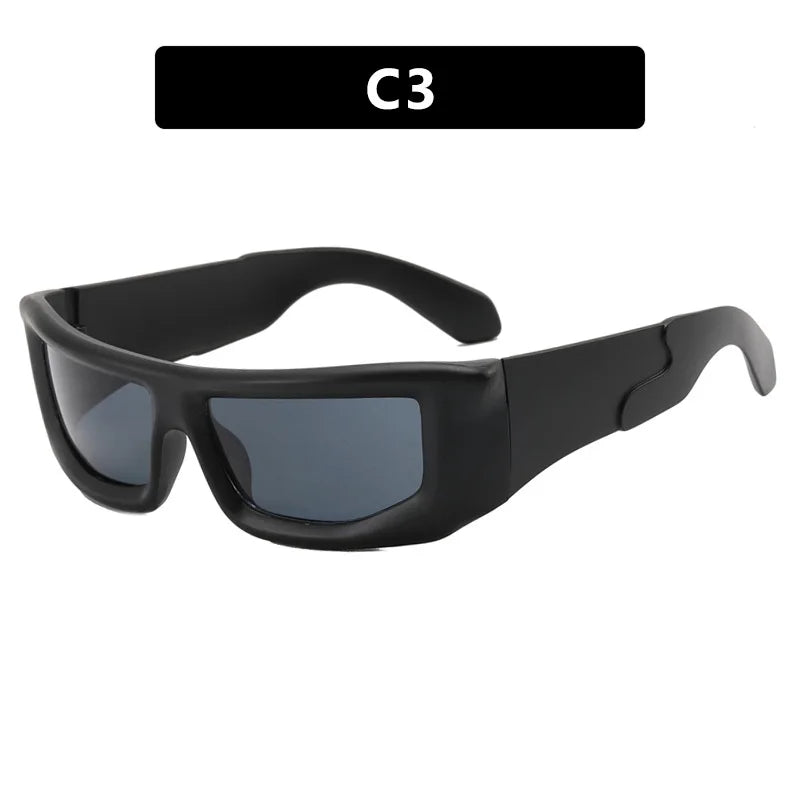 Fashion Women's Y2K Rectangle Sunglasses Men and Women Trendy Hip-Hop Sun Glasses Male Sports Cycling Eyewear UV400 Goggles