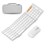 ProtoArc XKM01 Tri-Fold Bluetooth Wireless Keyboard and Mouse Combo Protable Slim 2.4g Full Size 105 Key Foldable Keyboards