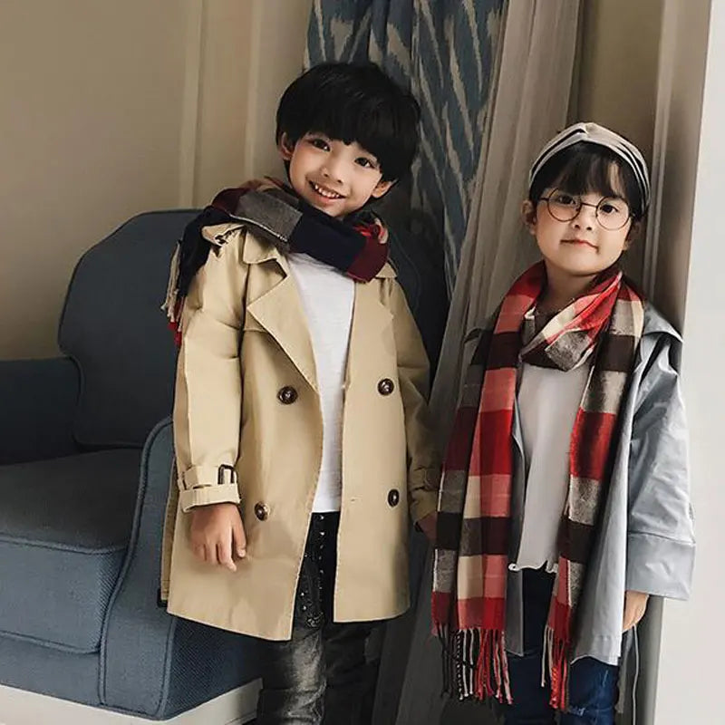 Children's Scarf family look Matching outfits Mother Kids Warm Neck Wear Thick Plaid Boys Girls Autumn fleece Shawl