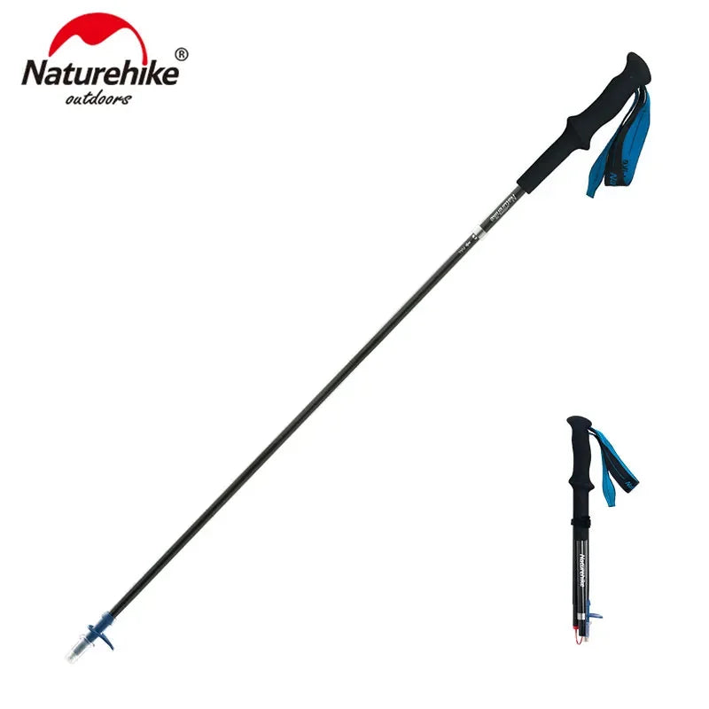 Naturehike ST08 Walking Sticks Ultralight 4-sections Foldable Adjustable Trekking Poles Carbon Fiber Outdoor Camping Hiking Tool