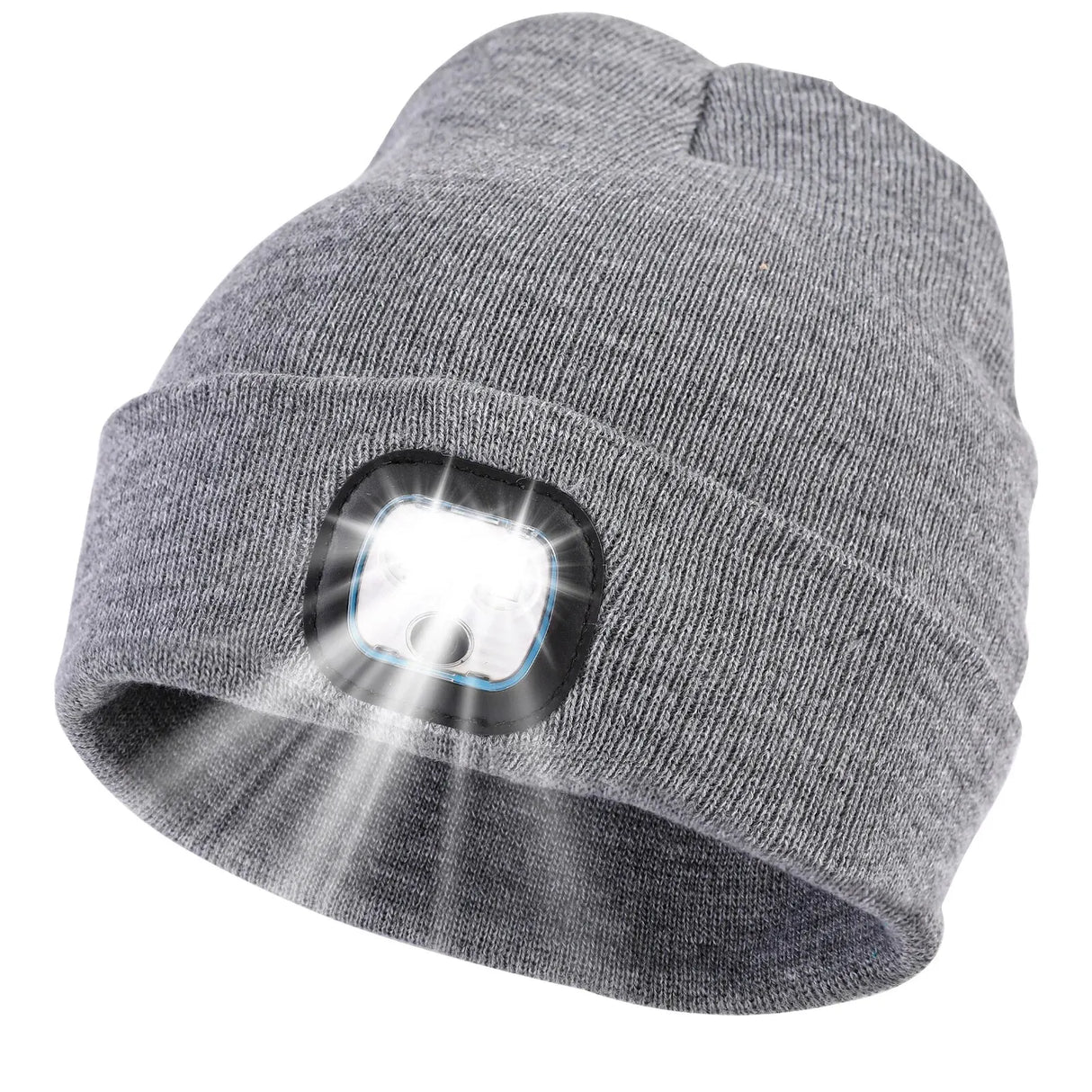 Unisex Beanie Hat with LED Lights, Knit Hat with LED Lights, Headlamp Hat for Nighttime Walking, Fishing, Camping and Hunting