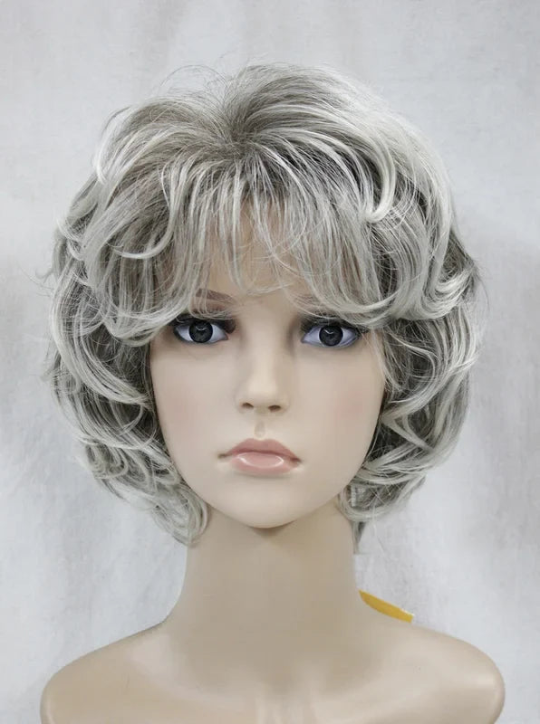 Women Fashion Short Wigs Blonde Brown Black Wig Bob Curly Wigs Real Natural Hair