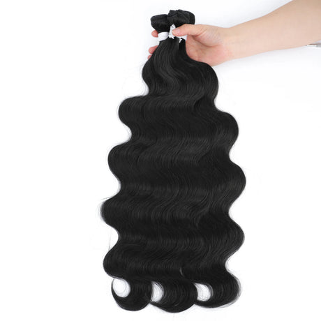 White Body Wave Hair Bundles Synthetic Natural Weave Hair Color #4 Brown Piano Blonde Pink Purple  Blue Hair Extensions