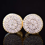 CUC 8MM Round Shaped Screw Back Stud Earring Iced Out Cubic Zirconia Men Women Earring Hip Hop Jewelry Best Gift