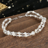 Bridal Sweet Headband Headpieces Banquet Pearls Headdress Simple Chain Hair Vine For Banquet Wedding Masquerade Hair Jewelry