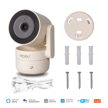 MOESTuya WiFi Smart Home Security Camera, Indoor Pan/Tilt 4MP HD, Night Vision, Motion Sound Detection, Panoramic Patrol Monitor