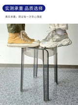 Transparent Plastic Stool Household Thickened Acrylic High Stool Table Stackable Bench Simple Modern Living Room Chair