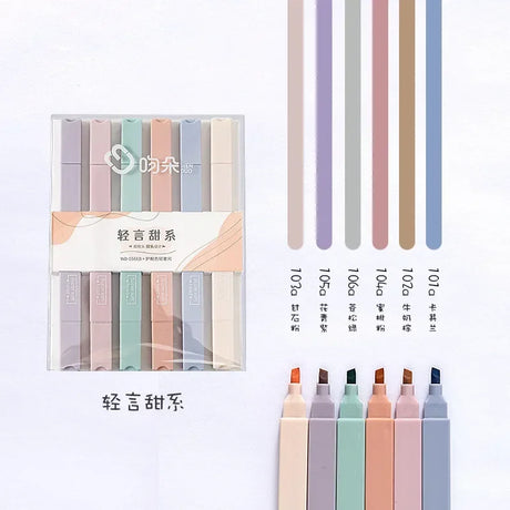 Soft Head Color Pen Color Pen Set Kawaii Highlighter Macaron Morandi Marker Pen Painting Art Notes Special School Supplies