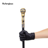 Golden Black Luxury Round Handle Walking Stick with Hidden Plate Self Defense Fashion Cane Plate Cosplay Crosier Stick 93cm