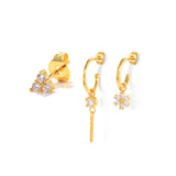 CANNER Multi-size Dangle Earring 18K Gold Color Piercing Aretes for Women Moon Star Flower Heart Piercings Earrings Jewerly